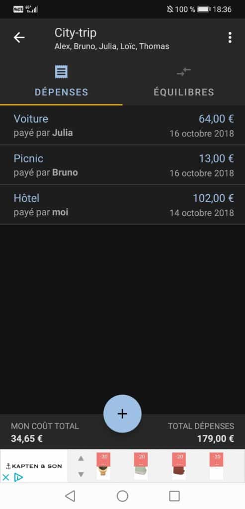 applications gratuites pour partager les dépenses